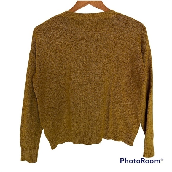 Emory Park Raz Slouchy Crew Neck Pullover Mustard Sweater, Size X Small - Picture 2 of 6